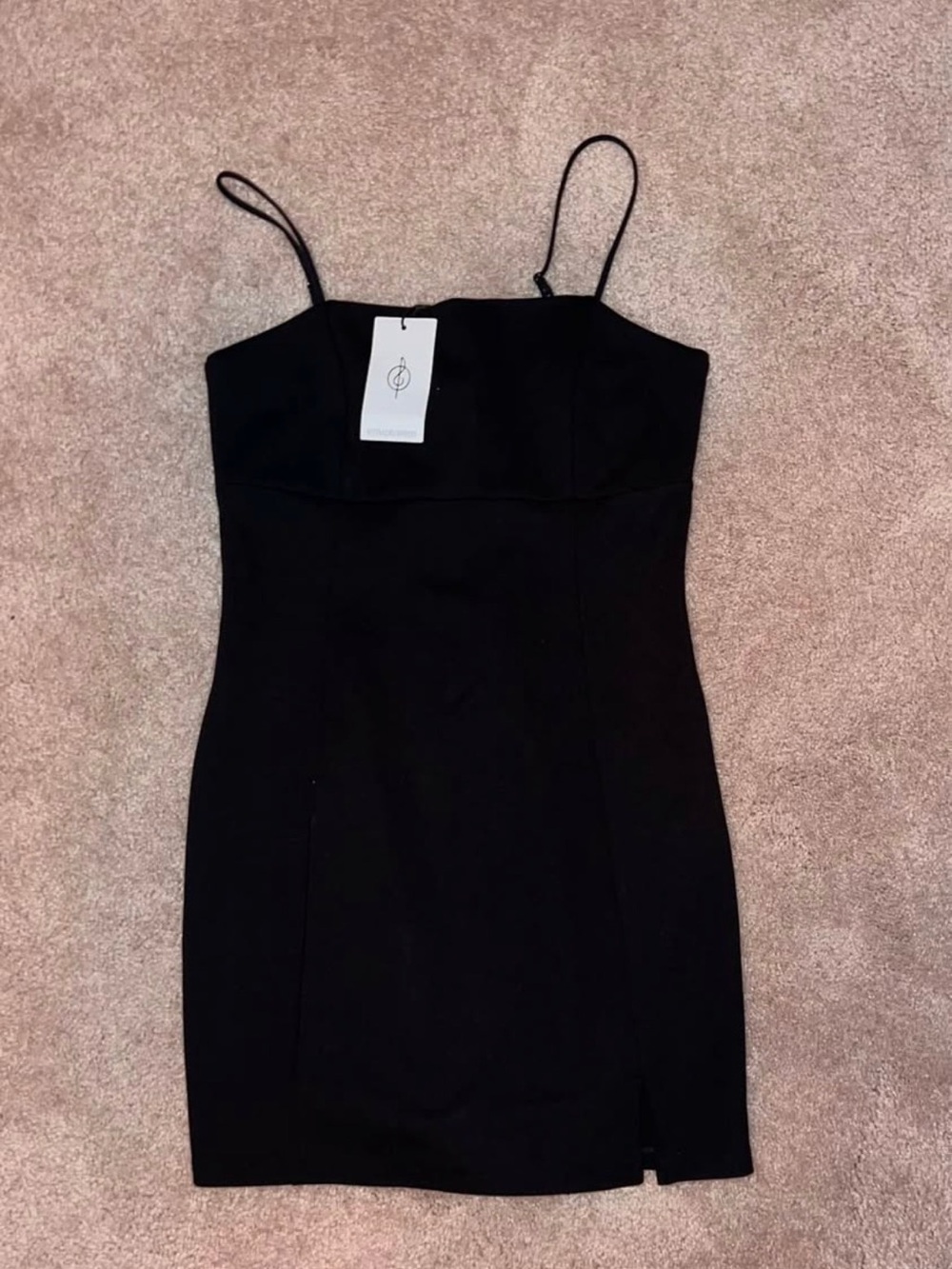Black Spaghetti-Strap Bodycon Dress